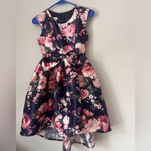 Bonnie Jean Navy and Pink Floral Dress size 12